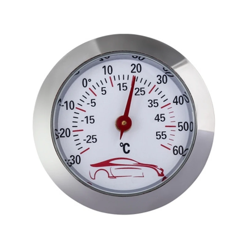 

Round Temperature Testing Gauge -30 to 60℃ Mini Car Thermometer Embedded High Accuracy Temp Monitor No Battery Required