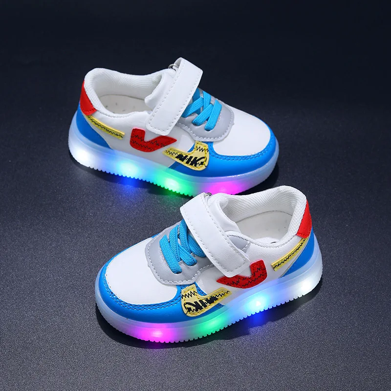 Children Sport Shoes With LED Lights 1 To 6 Years Old Kids Shoes Boys Girls Toddler Anti-Slippery Sneakers With Luminous Sole