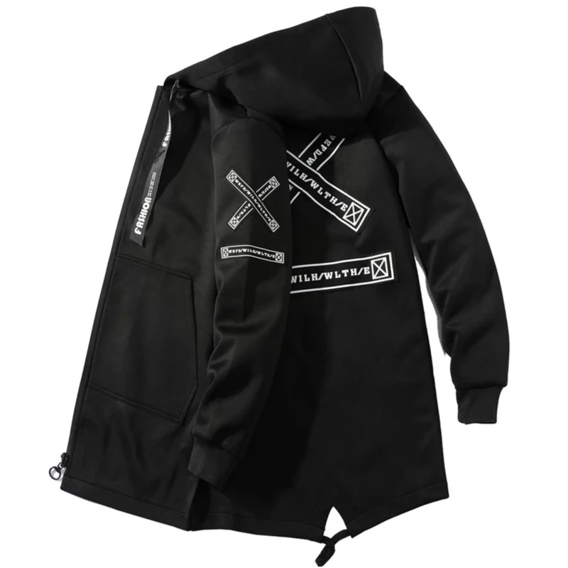 Newest Fashion Design Autumn Mens Trench Coat Streetwear Windbreaker Men Business Casual Loose Long Overcoat Vintage Jackets Out
