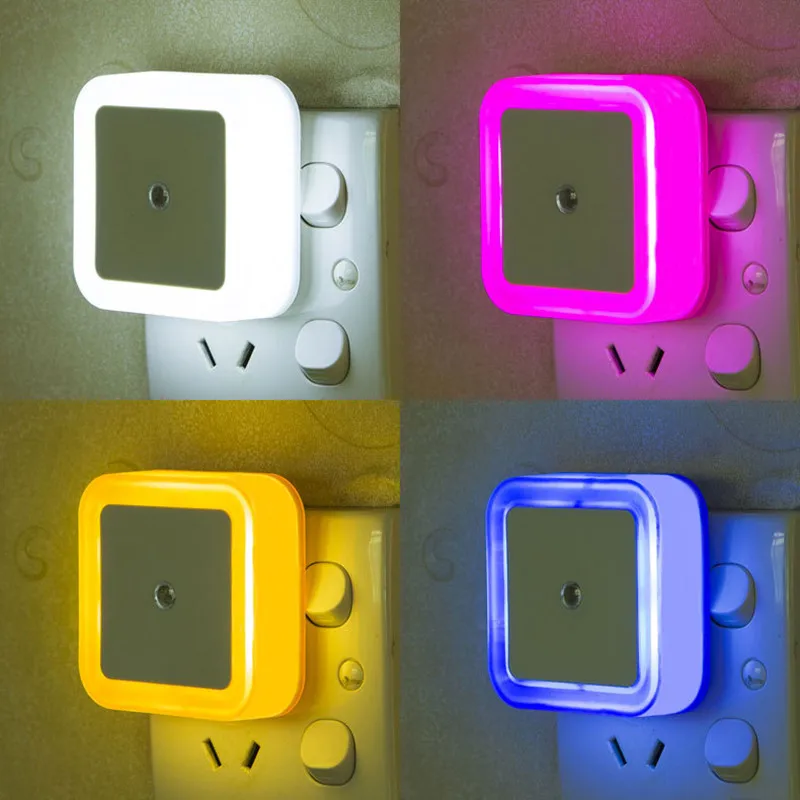 Compact Square Shape LED Night Light with Light Sensor