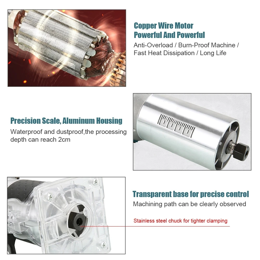 آلة توجيه الخشب الكهربائية بقدرة 800 واط وسرعة 300...