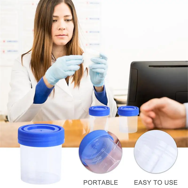 50 pcs 40ml Urine Collection Cup Laboratory Cylinder Plastic
