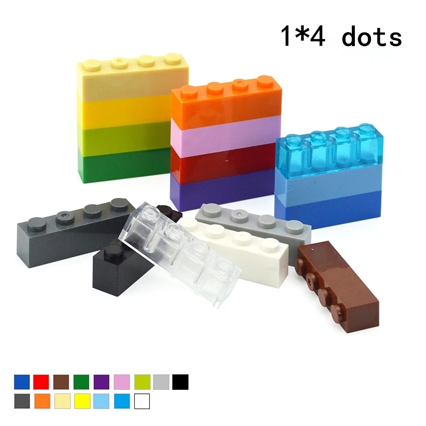 40PCS 1x4 Dots Thick Figures Bricks Educational Assemblage Contruction Building Blocks Compatible Leduo 3010 Toy For Children building blocks construction blocks
