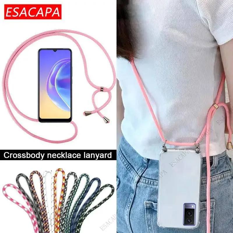 Transparent Shockproof TPU Crossbody Lanyard Case with Strap Cord Necklace