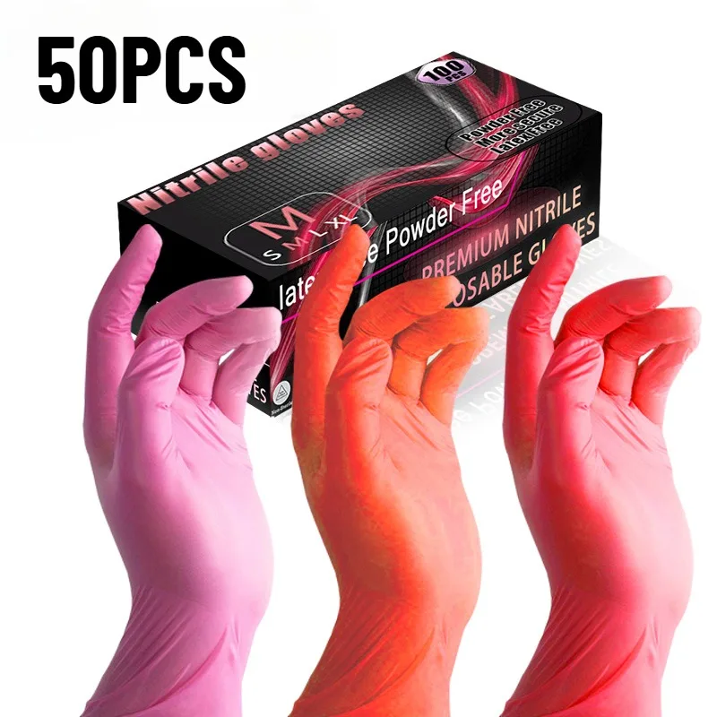 Multi-color Disposable Gloves Household PVC Cleaning Gloves Suitable for Pet Cleaning Food Handling Home 50PCS