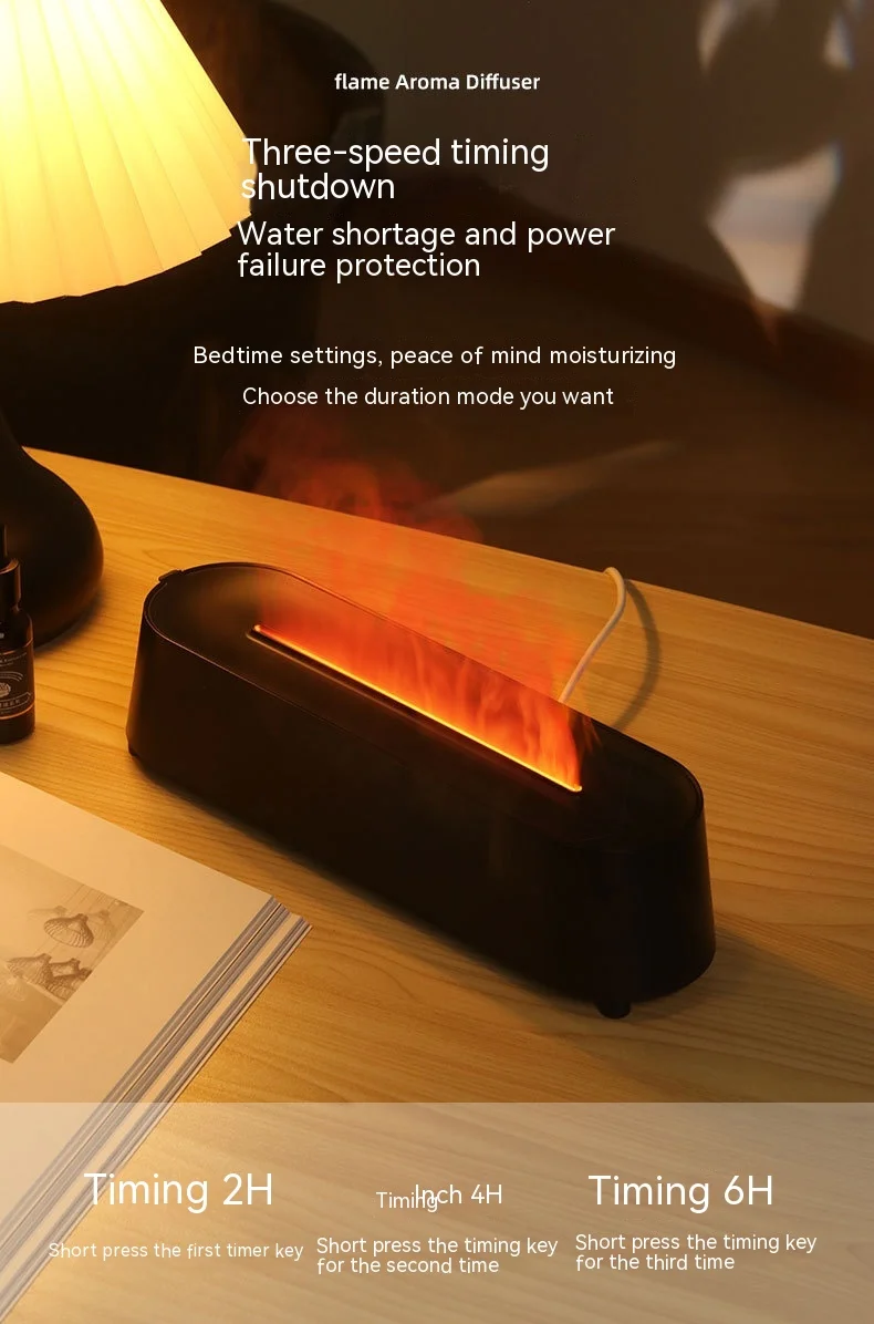 200ml Seven-Color Flame USB Aromatherapy Humidifier with Remote Control Portable Cool Mist Usb Led Change Color Room H2o Air Fir