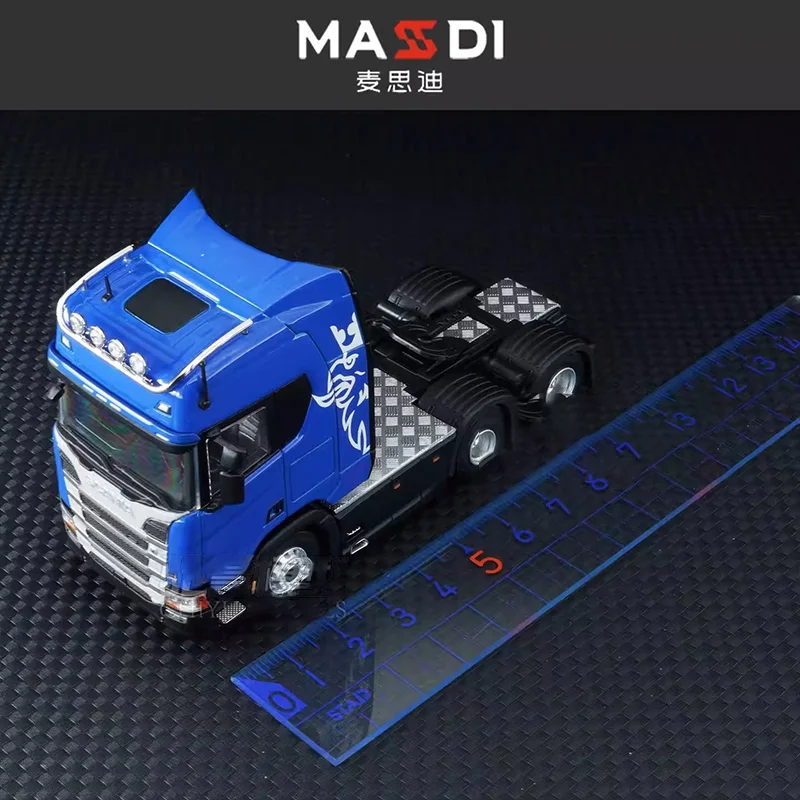 새로운 재고 있음 Masdi 1:64 스카니아 R500 트레일러 캡 합금 소형 모델 미니어처 다이캐스팅 맞춤형 어린이 장난감 선물 수집 장식품