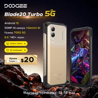 Global Version DOOGEE Blade20 Turbo 5G Rugged Phone Android 15 Gemini Al 10300mAh Battery 6.6” HD+ 8GB 256GB NFC Smartphone