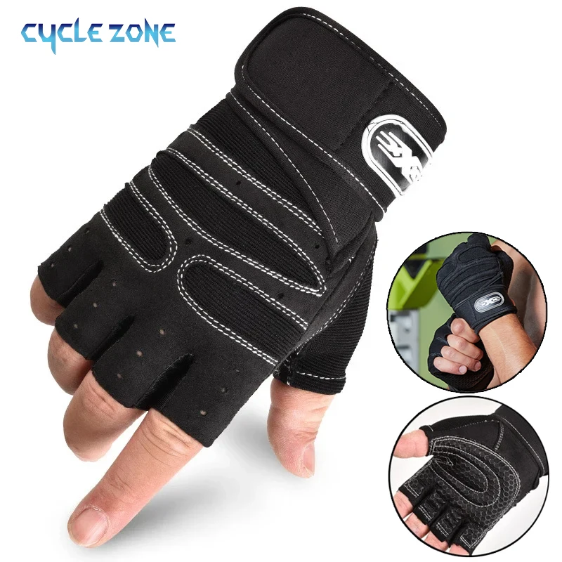 Fitness Half Finger Gloves Men Women Weight Lifting Gloves Wrist Support Riding Non Slip Horizontal Bar Exercise Training gym gloves tactical gloves compression gloves