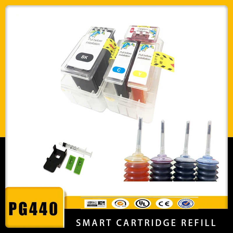 

Vilaxh PG 440 PG440XL CL 441 Smart Cartridge Refill for Canon PG440 CL441 440XL 441XL for Printer 4280 MX438 518 378 MX438