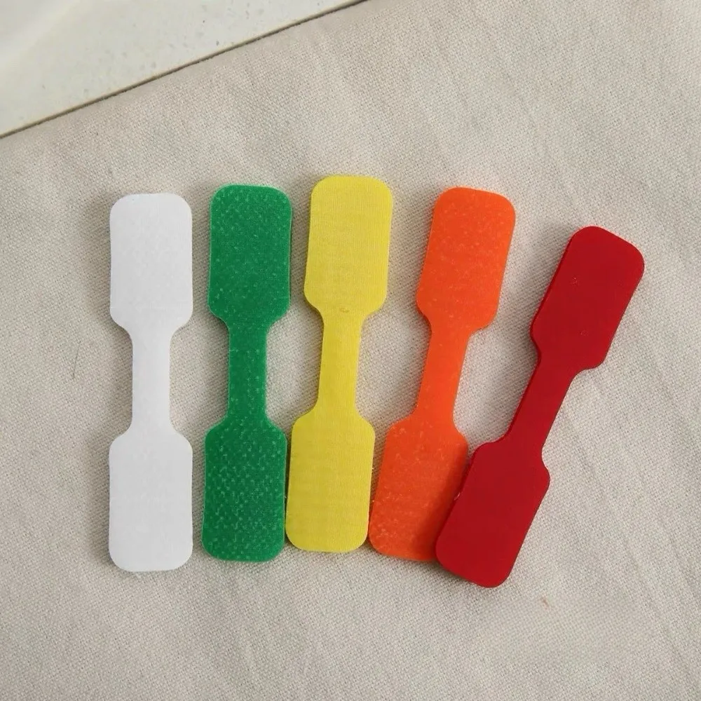 24pcs 방수 자체 접착 케이블 라벨 나일론 재사용 가능한 데스크탑 케이블 정리기 레인보우 컬러 이동식 와이어 코드 태그