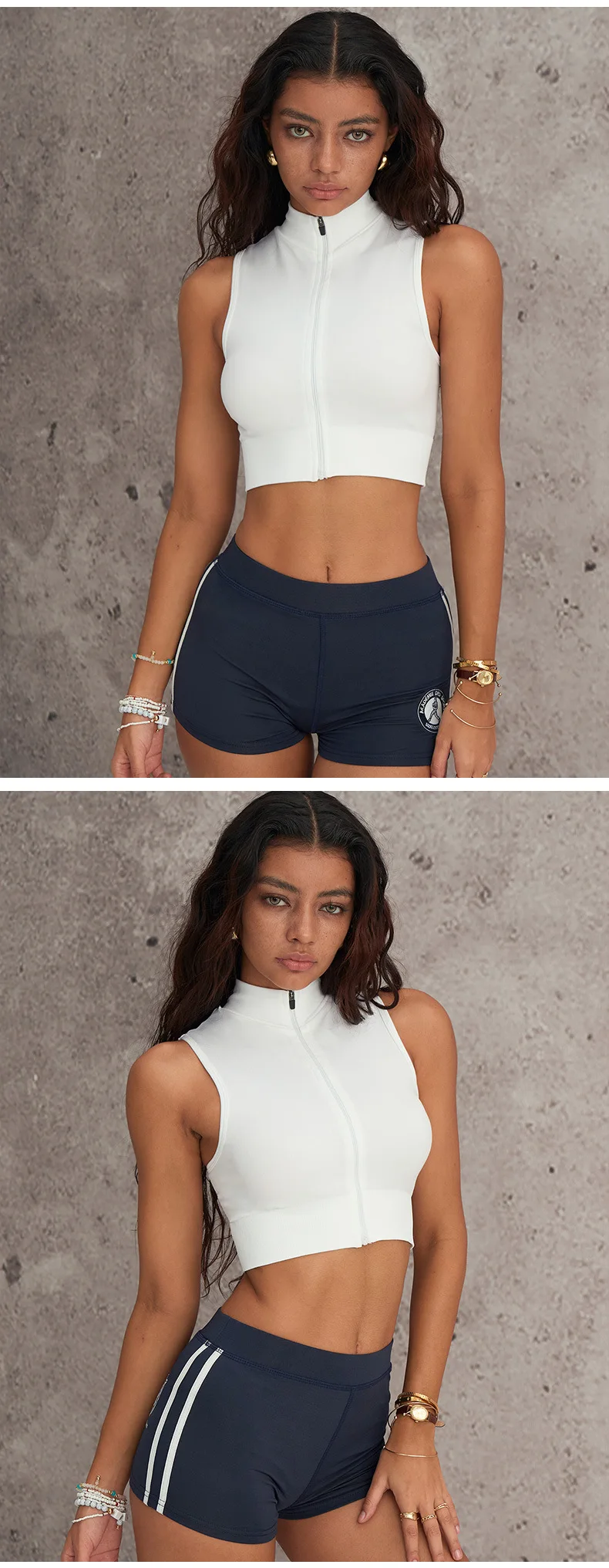 Sommer Sport Im Freien Schnell Trocknende Unterwäsche Frauen Mode Stehen Kragen Weste Gym Übung Laufen Tops Yoga Fitness Sportwear – Detail 6