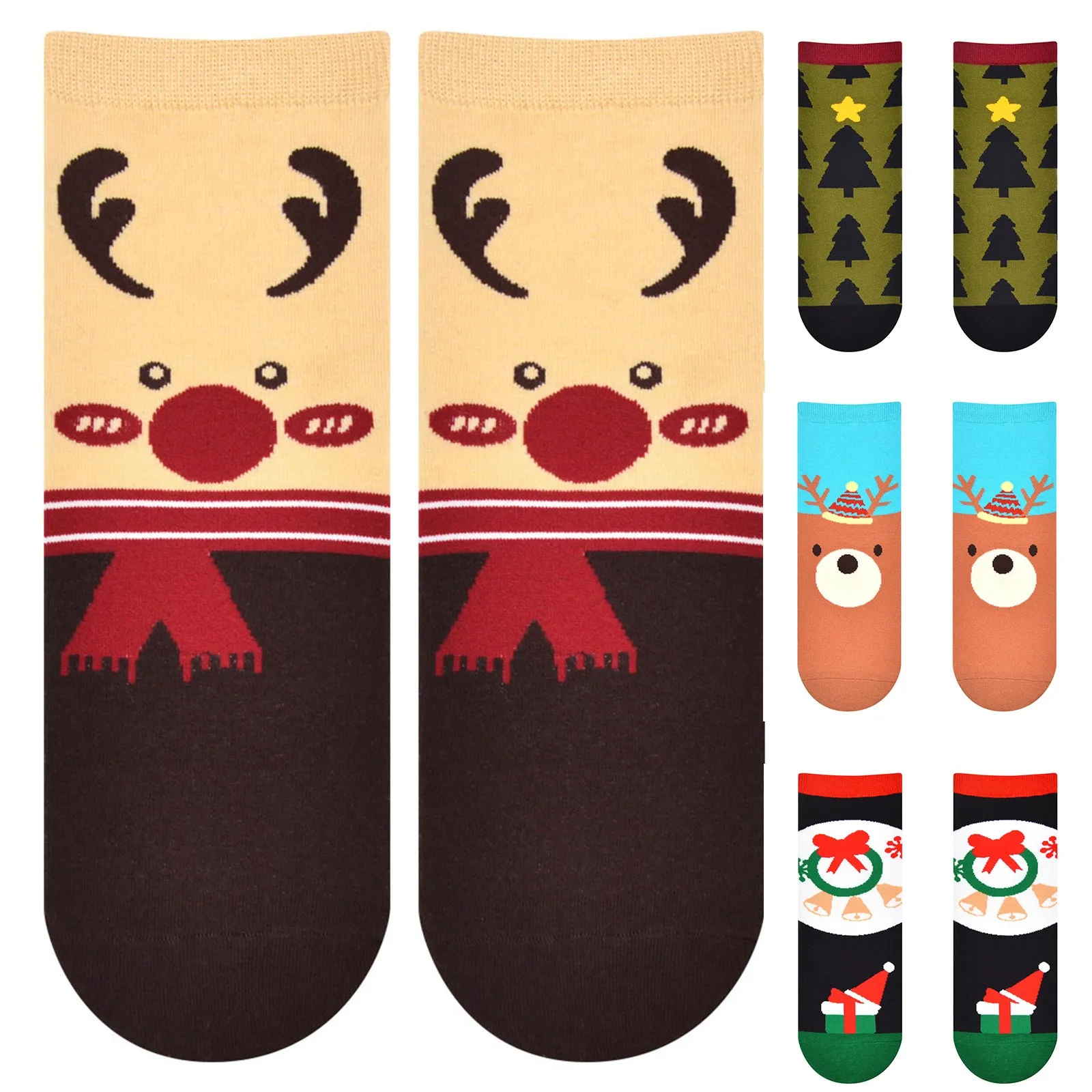 

Women Men Funny Kawaii Christmas Socks Xmas Festival Cartoon Santa Claus Tree Snowflake Elk Sock New Year Christmas Gift