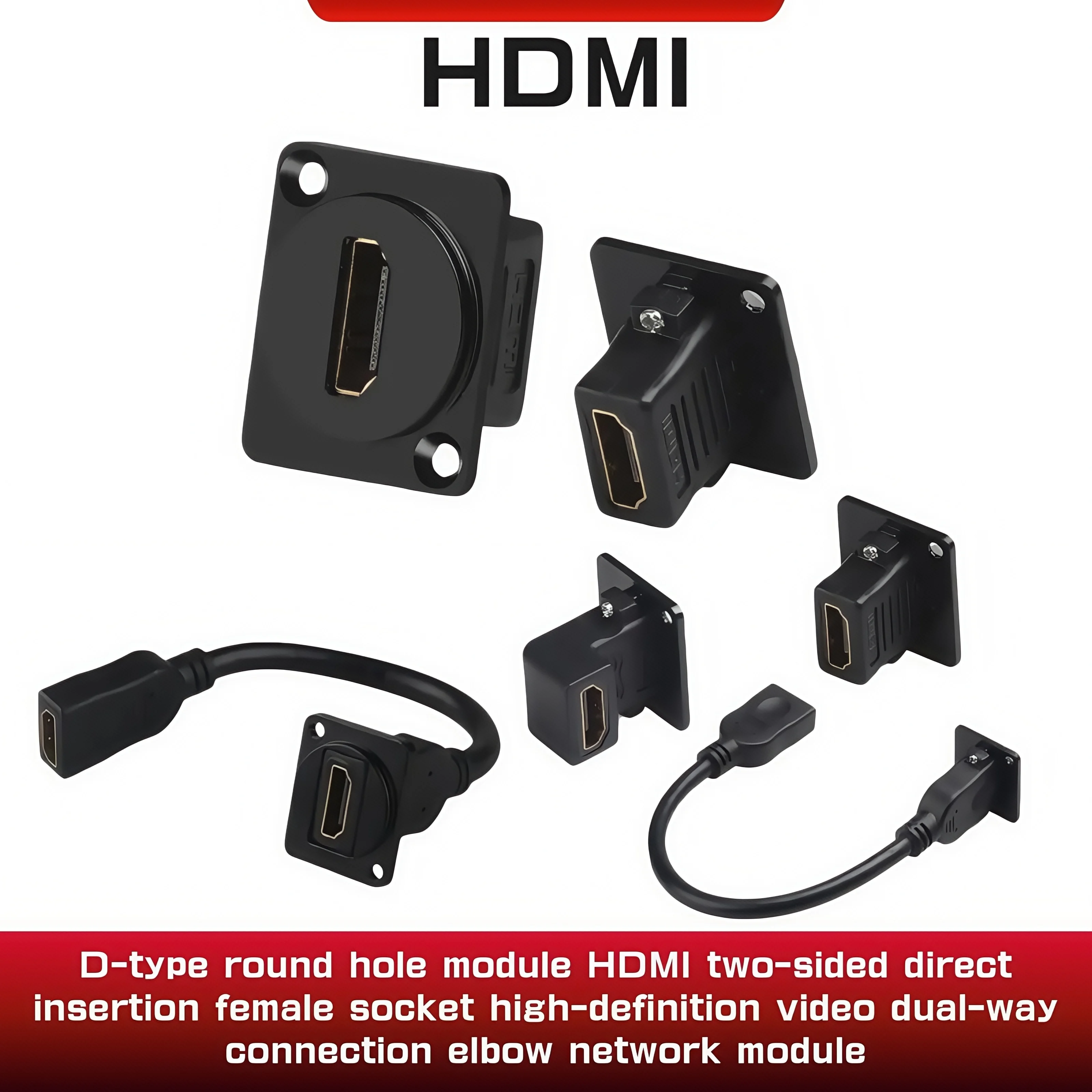 Enhanced HDMI Dual-Sided Female Socket with High-Definition Video Connectivity