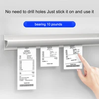 Kitchen Takeaway Clip Organizer with Pen Tray Bill Receipt Punch-Free Menu Clip Wall Mount Restaurant Aluminum Ticket Holder 2