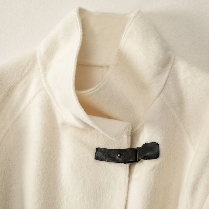 Wool Double-sided Woolen Coat 2023 Spring Korean Version of Temperament New Relaxed Casual Women Woolen Coat Solid Color Commute