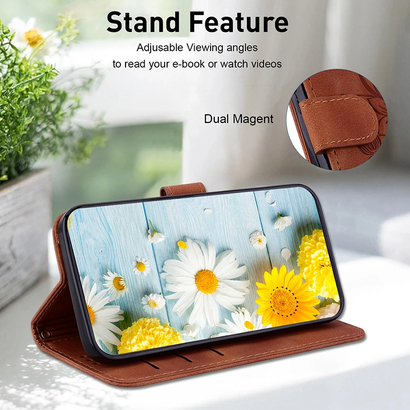 Stand Flip Wallet Case for OPPO Reno 10 9 8 8T 8Z 7z 7 11 Pro Plus 4G 5G 7 Lite Reno 13F 11F 12F 5G Leather Protect Cover — view 4