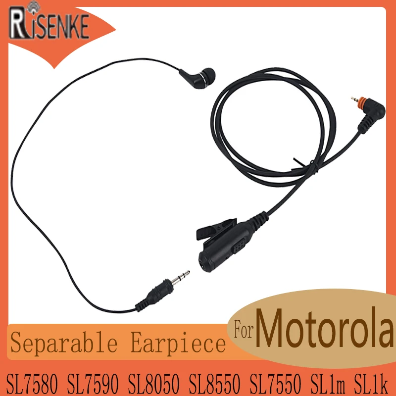 

RISENKE-3.5mm Earpiece to 3.5 Audio for Motorola SL500,SL7580,SL7590,sL8050,SL8550,SL7550, SL1m, SL1k, Radio Headset, Separable