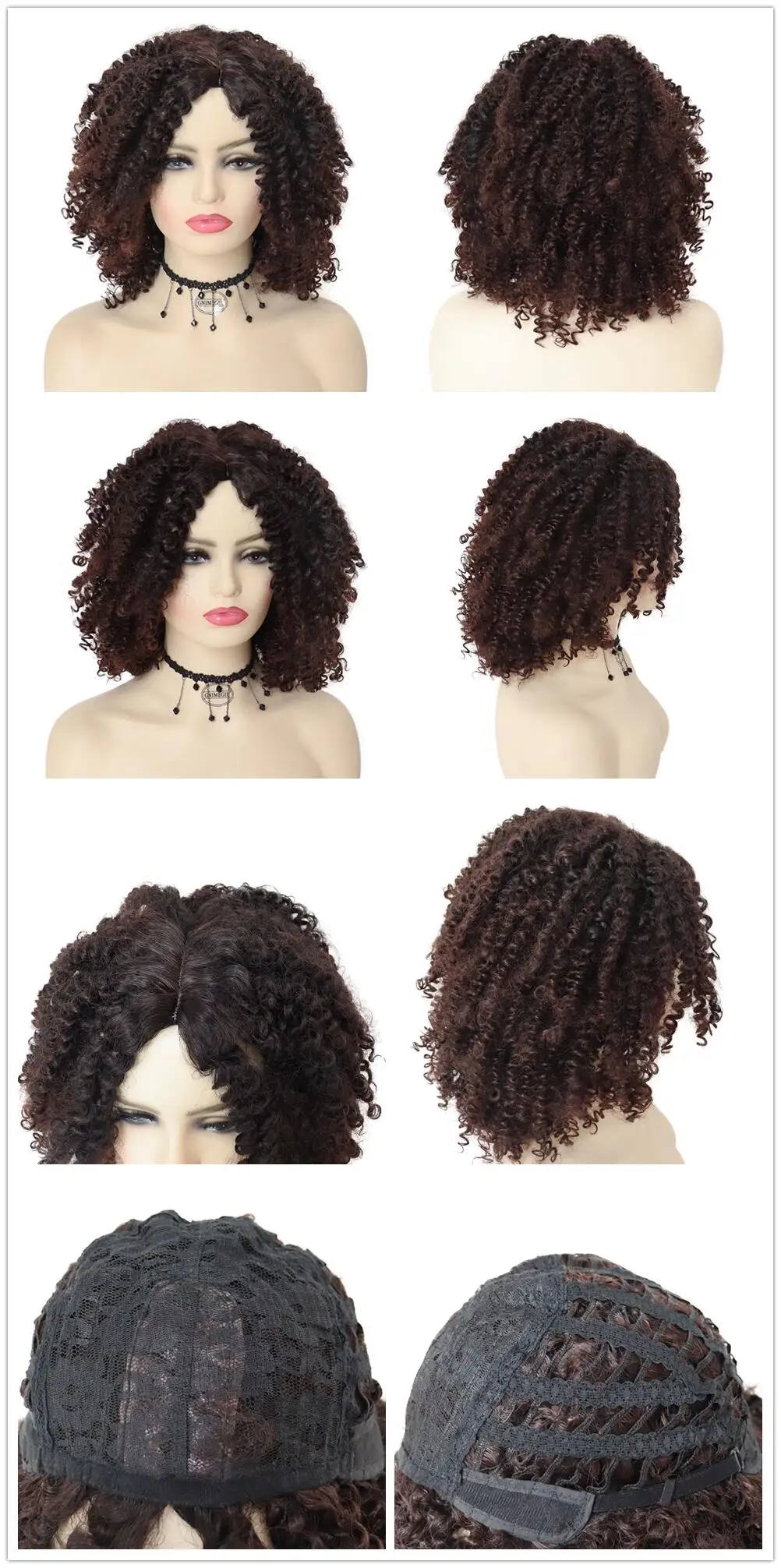 feminino afro kinky encaracolado peruca feminino cosplay