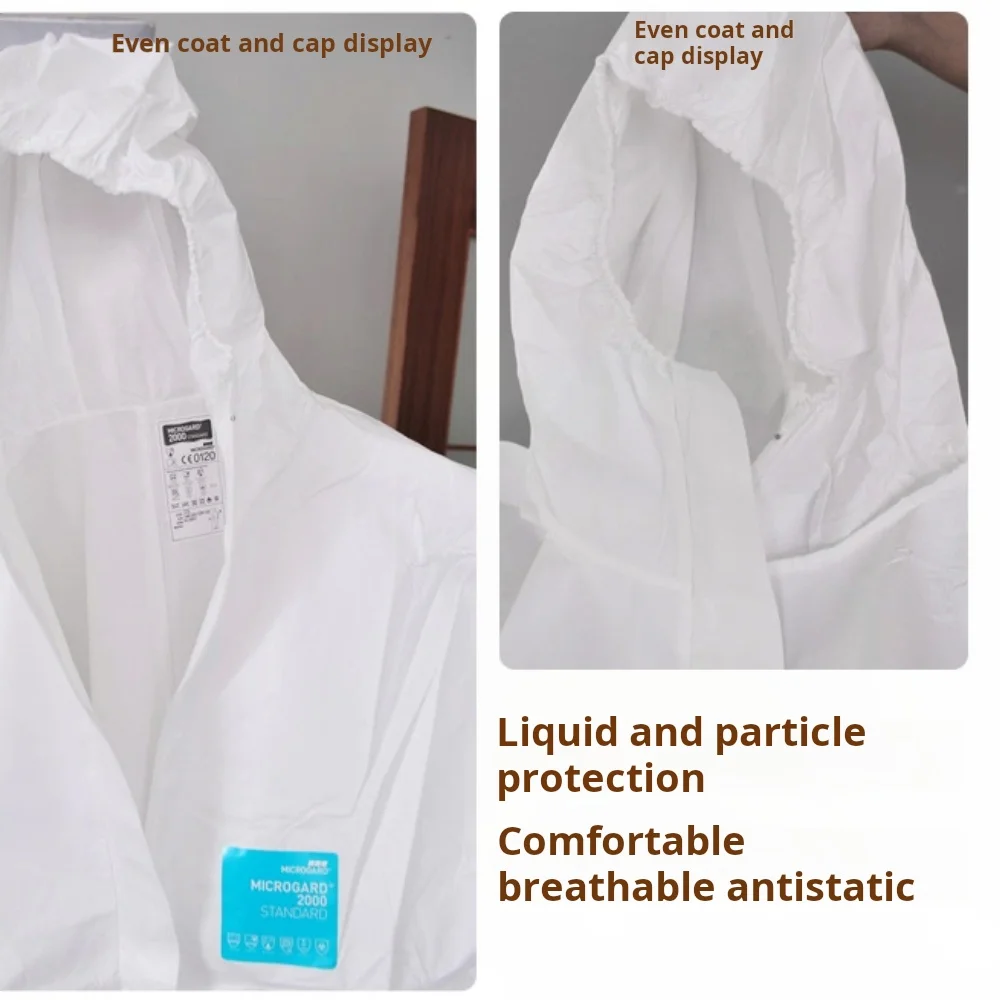 5 sizes of workwear sets hazardous material protection integrated chemical experiment dust and liquid splash prevention set