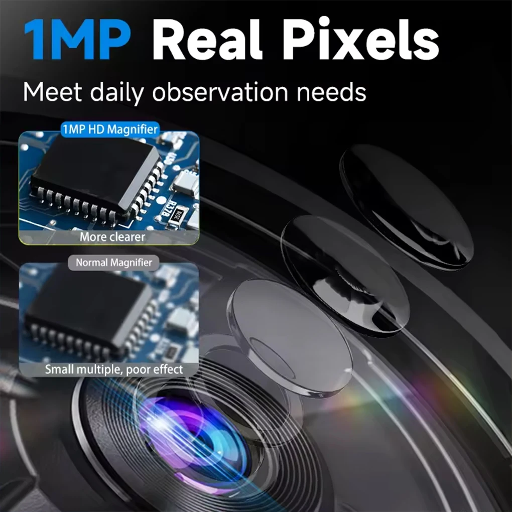 Handheld Digital Microscope 100X Zoom Magnifying Glass with IPS Color Screen Rechargeable Magnifier with 2 Color Light Mode