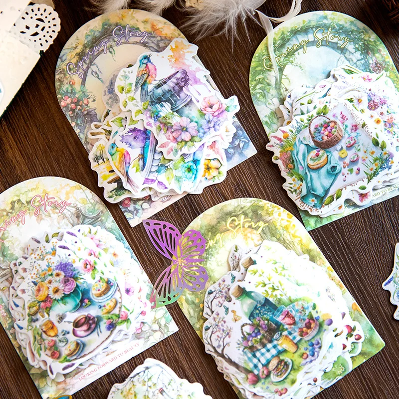 

24sets/1lot Kawaii Stationery Stickers European plant Junk Journaling Decorative Mobile Scrapbooking for stickers Scrapbook
