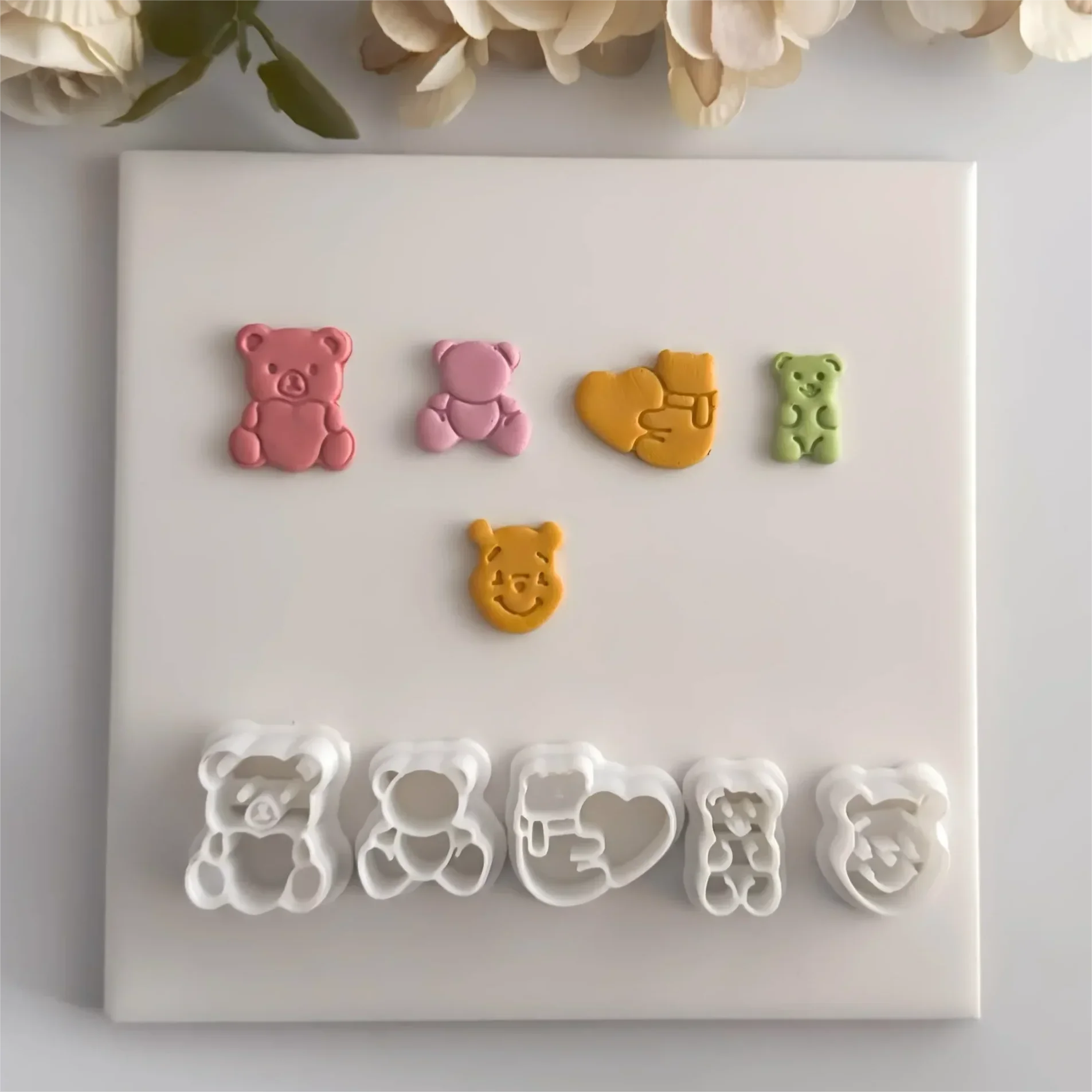 Cute Teddy Bear Polymer Clay Cutter Clay Tool Diy Earring Pendant Jewelry Molding Cutting Mold Ceramic Tool