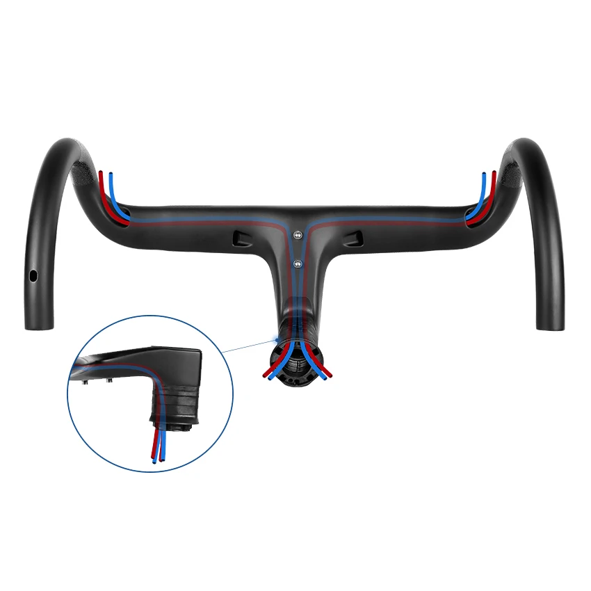 

T1000 Carbon Bike Handlebar Fully Internal Routing Road Bicycle Handle Bar The Di2 Matte Black One Integrated Carbon Handlebar