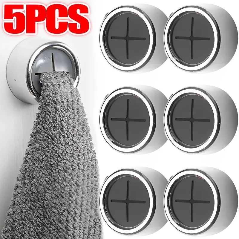 

5/1PCS Punch Free Towel Storage Racks Self Adhesive Towel Holder Hook Wall Mount Towel Holder Bathroom Kitchen Organizer Racks