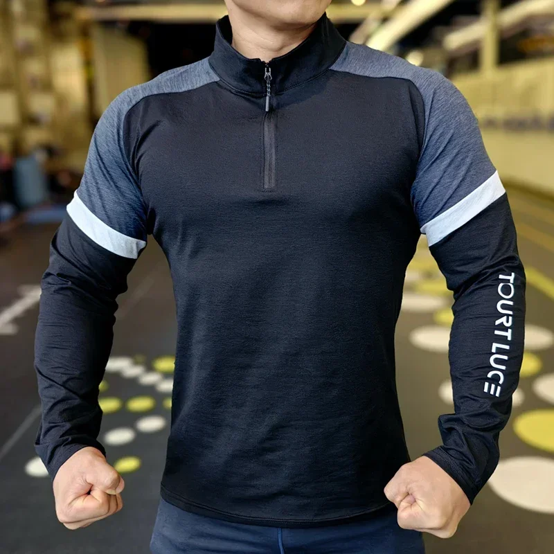 Men Compression Running T-Shirt Breathable Elastic Sweatshirt Long Sleeve Tight Tops Training Jogging Sport Clothing F4S0 Sport T Shirt Running T Shirt Running T Shirts Compression T Shirt Men T Shirts