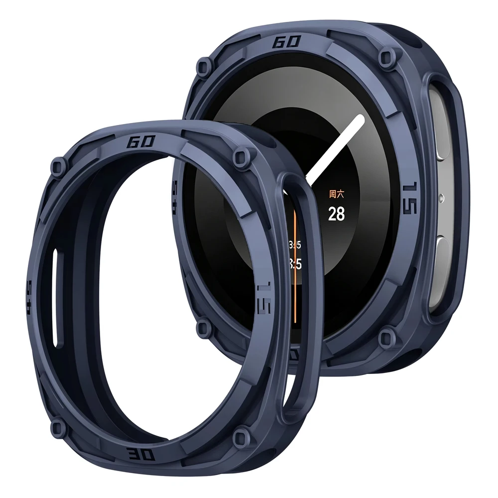 Rugged Hard PC Smartwatch Bumper Protector with Scale Bezel