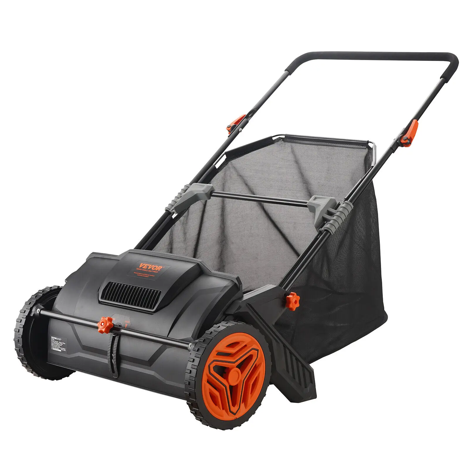 Lawn Sweeper Push Leaf Grass Collector 21 3.5 Cu. Ft. Capacity Adjustable