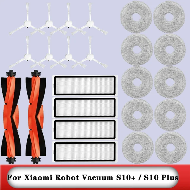 For Xiaomi Robot Vacuum S10 Plus / S10+ / B105 Parts Accessories Main Side Brush Hepa Filter Mop Cloth Replacement