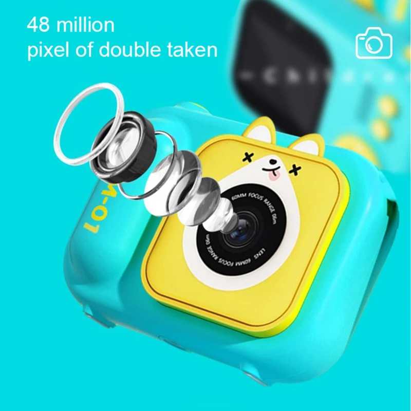 S11 48MP Handheld Bracket HD Dual-Lens Children Camera With Photo Video Support Fixed Multifunctional Camera, Easy Install Brown 2