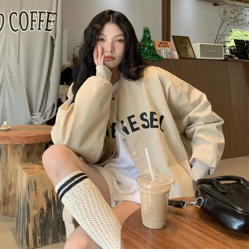 2023 Spring Autumn Women Jacket New Fashion Baseball Jacket Original Design Vintage Clothes