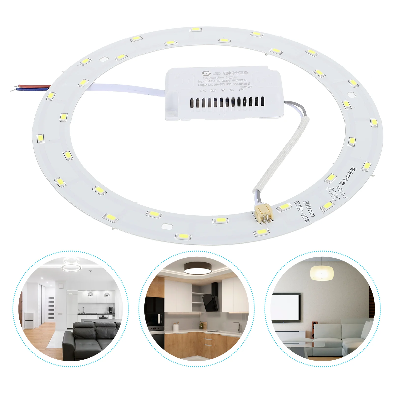 

15W 220V-240V SMD 5730 30-LED Magnetic Circular LED Panel Bar Lamp LED Ceiling Light (Pure White Light)