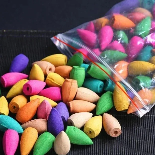 Incense Cones 30/60Pc Waterfall Smoke Backflow Natural Incense Cone Lavender Multi-scented Suitable for Places Tea Room Yoga Room