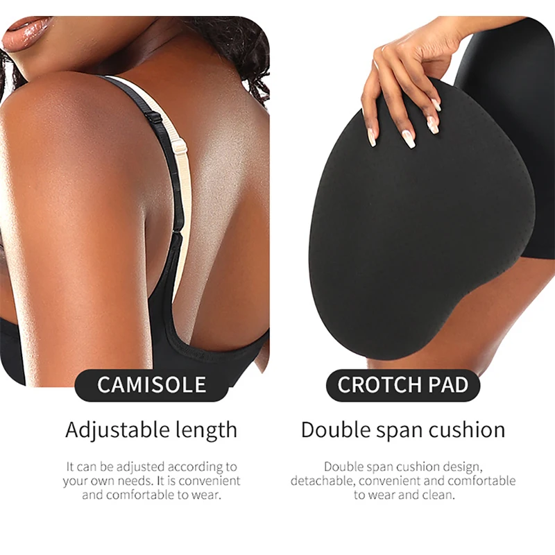 Side Butt Pads Shapewear Bodysuit for Women Tummy Control Butt Lifter Underwear Hourglass Body Shaper Padded Corset Bigger Booty