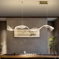 Nordic Designer Wave LED Pendant Lights Acrylic Dimmable for Table Dining Living Room Kitchen Chandelier Home Decor Lamp Fixture 2