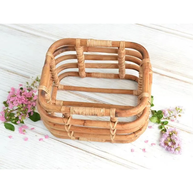 Newborn Studio Photography Props 1pc Retro Rattan Woven Handmade Basket Scene Accessories Shooting Assistance Tools for Studio