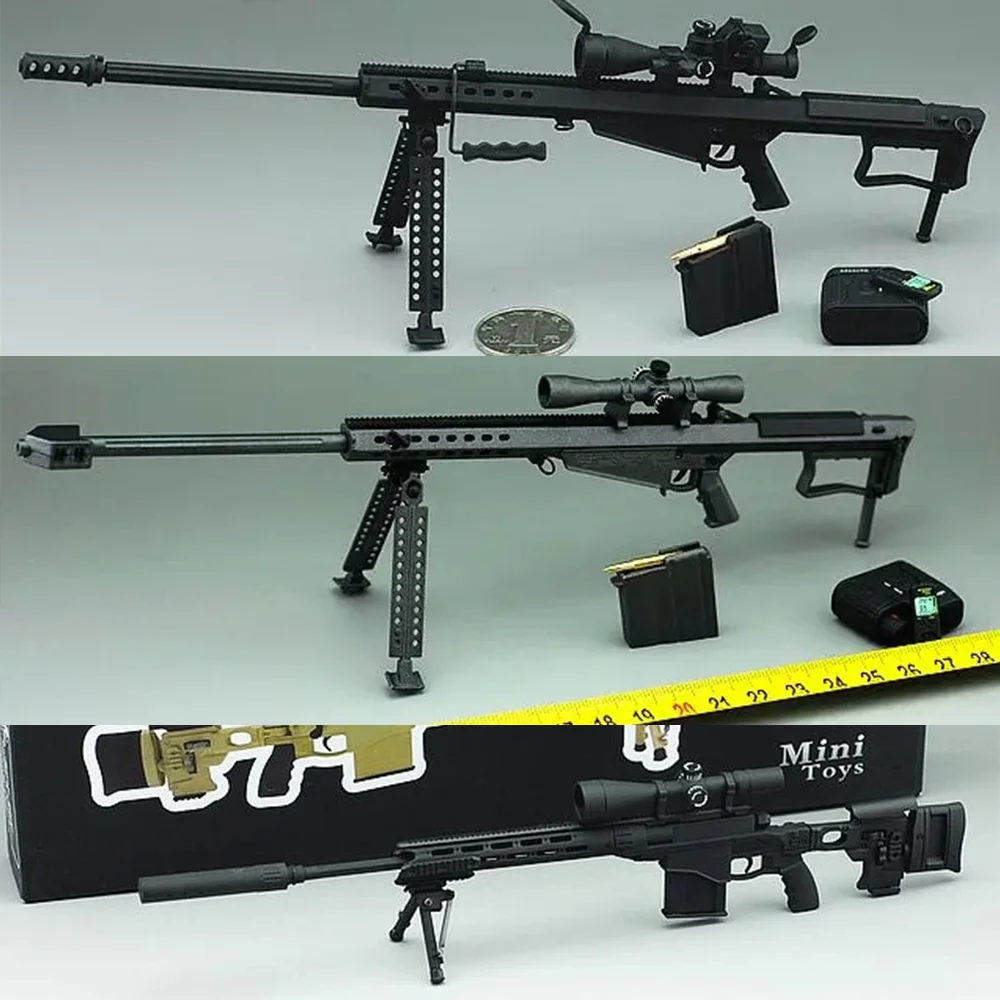 

1/6 Scale Barrett M82A1/M107A Remington MSR Sniper Rifle Alloy Mini Model For 12 inch Soldier Action Figure Military Weapon Toys