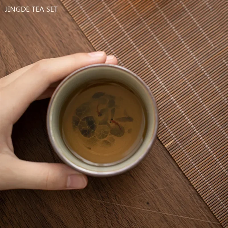 110ml Jingdezhen Blue and White Porcelain Teacup Antique Ceramic Master Cup Portable Personal Single Cup Custom Tea Accessories