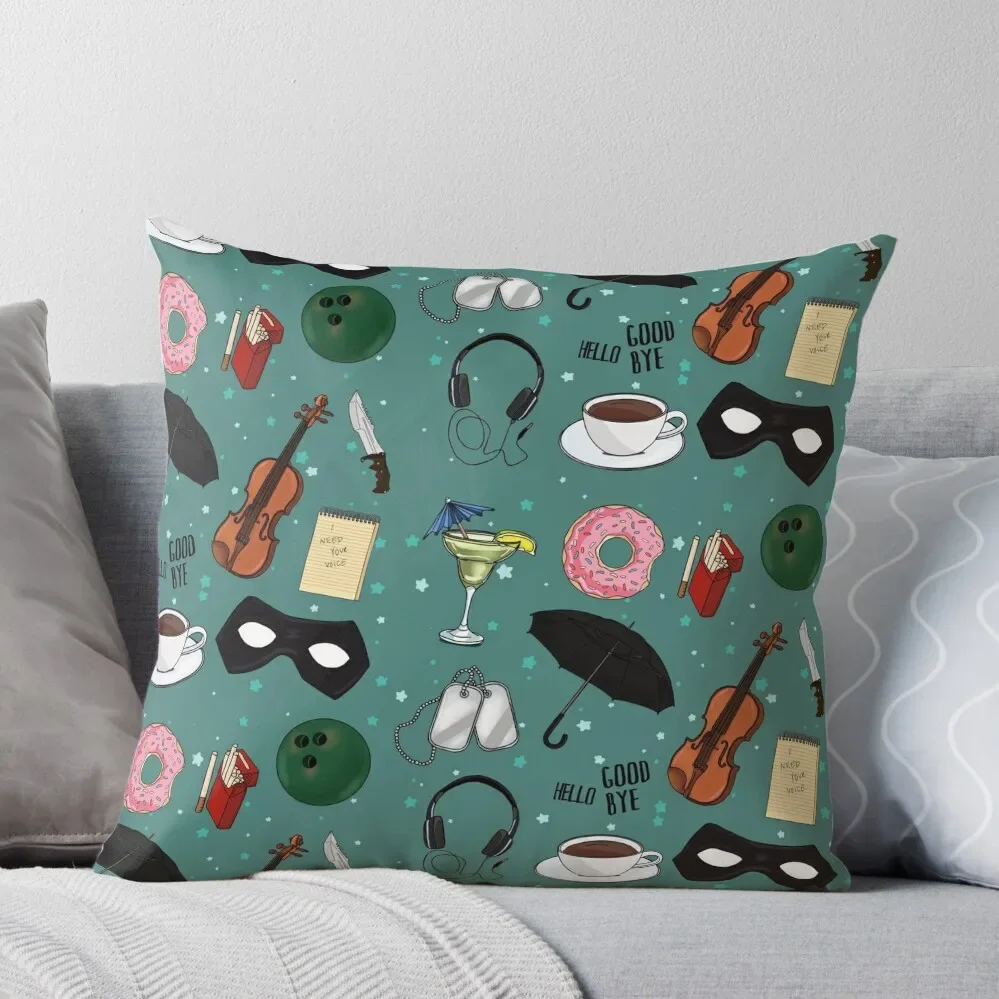 

The Umbrella Academy Collage [in Green] Throw Pillow Christmas Pillow Covers Decorative Cushions Pillow Case anime girl