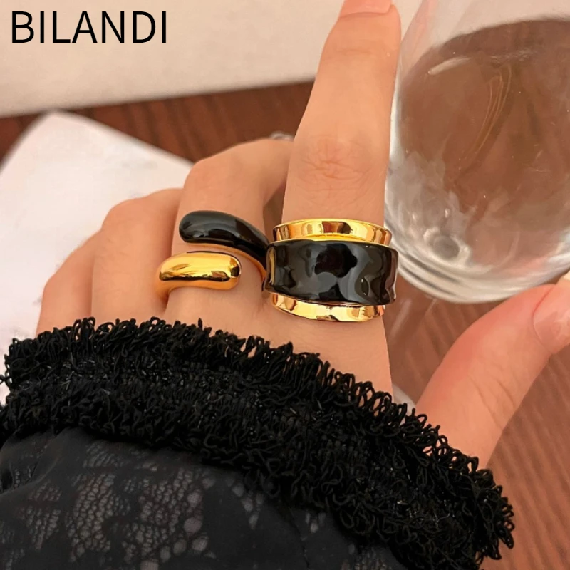 Bilandi Modern Jewelry European and American Design Metal Open Rings For Women 2024 Trend New Cool Trend Accessories