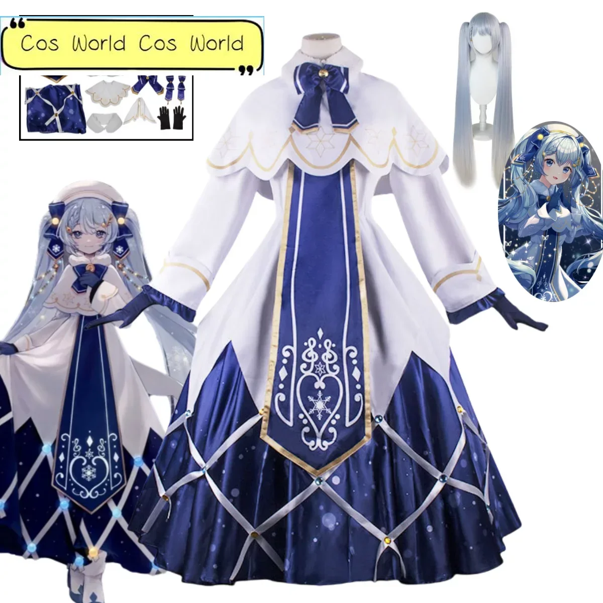 

Anime Miku Cosplay Costume Cute Lolita Dress Uniform Halloween Carnival Party Carnival Performance Costume Complete Set of Props