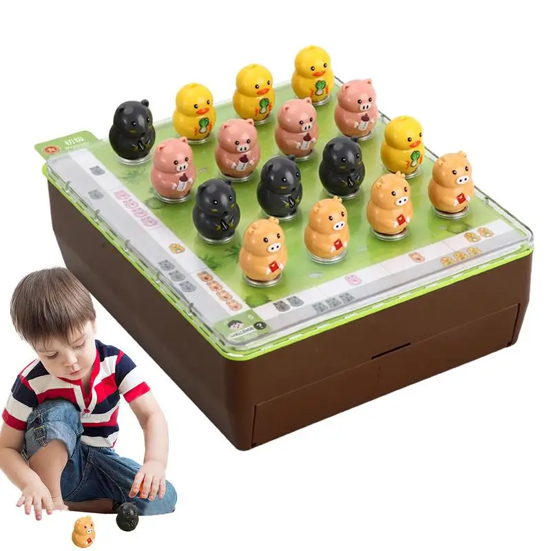 

Children Chess Set Animals Crossing Chess Board Educational Chess Board Unique Chess Pieces Game Magnetic Animal Phalanx Chess