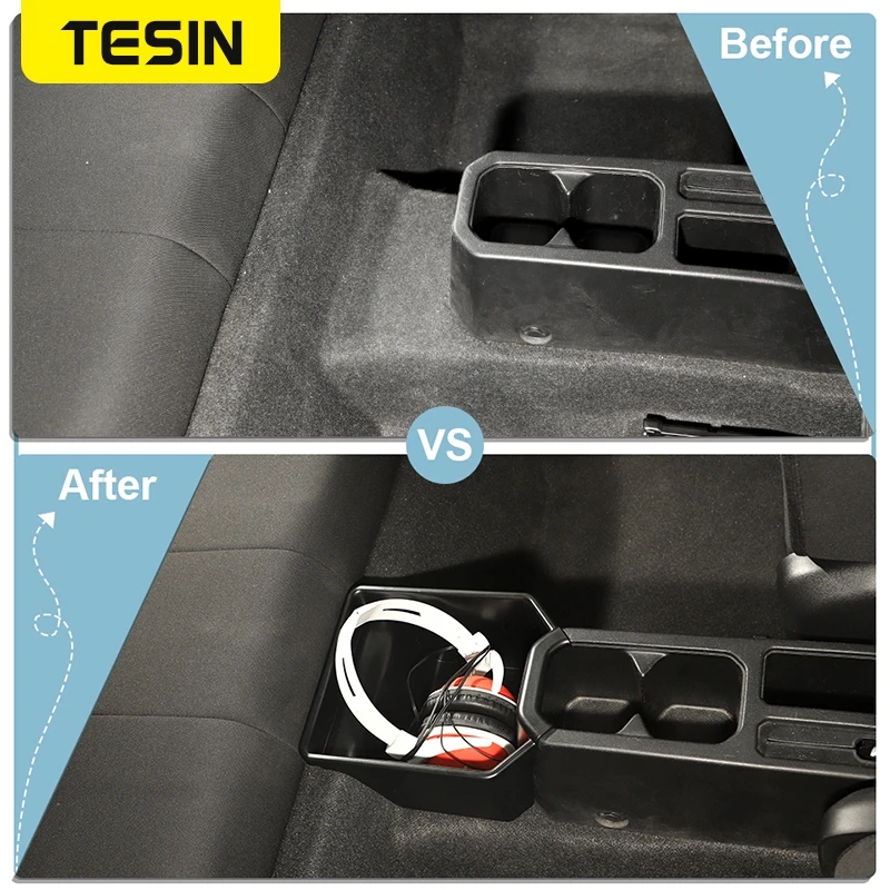 TESIN Car Rear Center Storage Box Organizer For Suzuki Jimny JB74 2019 2020  2021 2022 2023 Interior Accessories Stowing Tidying