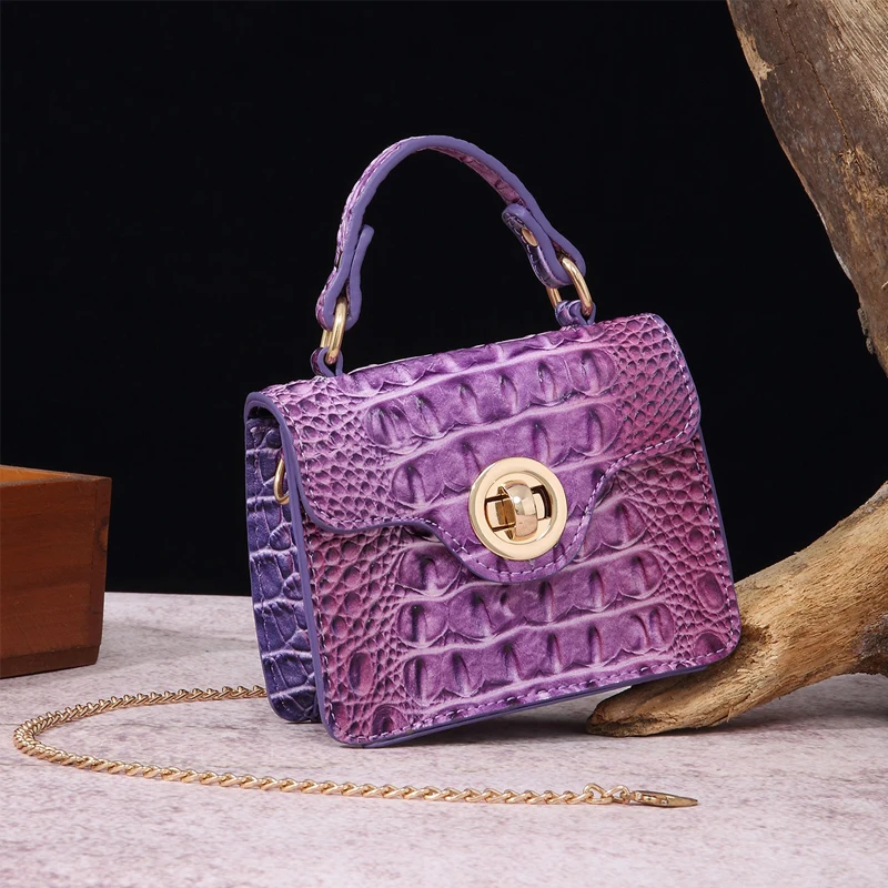 2024 New Handheld Crossbody Retro Women's Bag Multi Color Brahman Crocodile Pattern
