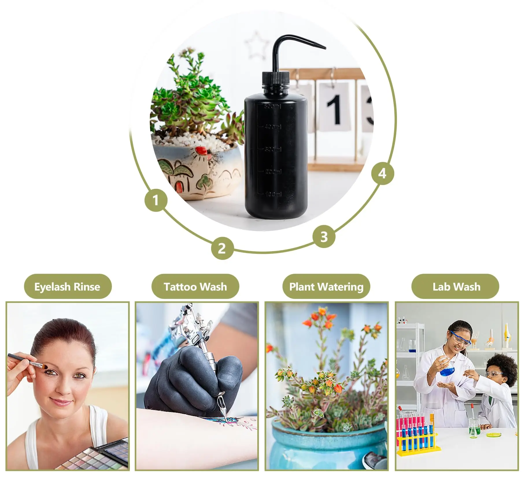 Tattoo Wash Bottle Safety Rinse Bottle Watering Tools Irrigation Squeeze Sprinkling Can Wash Tattoo Supplies