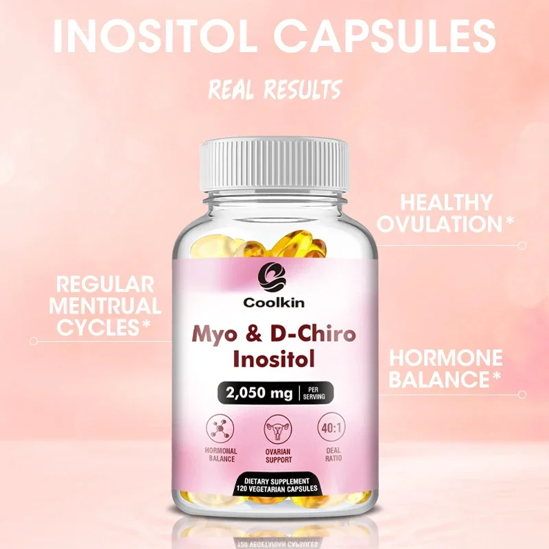 Myo & D-Chiro Inositol Capsules Supports Ovarian Function Hormone Balance Fertility Supplements Women inositol fertility supplement